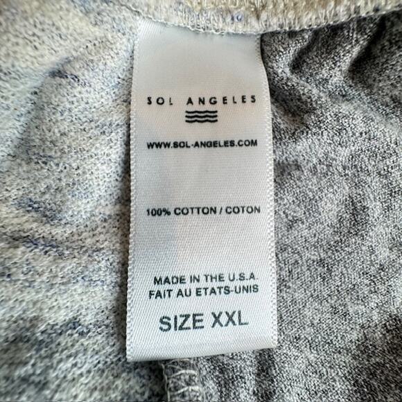 Sol Angeles Mens Pants XXL Lt Weight Jersey Joggers Marled Cream/Navy - Picture 15 of 16